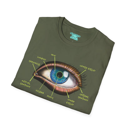 Anatomy Eye Diagram T-Shirt, Educational Medical Science Graphic Tee, Opthalmologist Gift