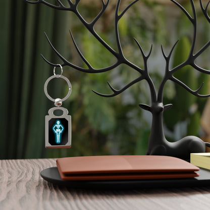Neon Skeleton Keychain, Anatomy Keyring, Glowing Skeleton