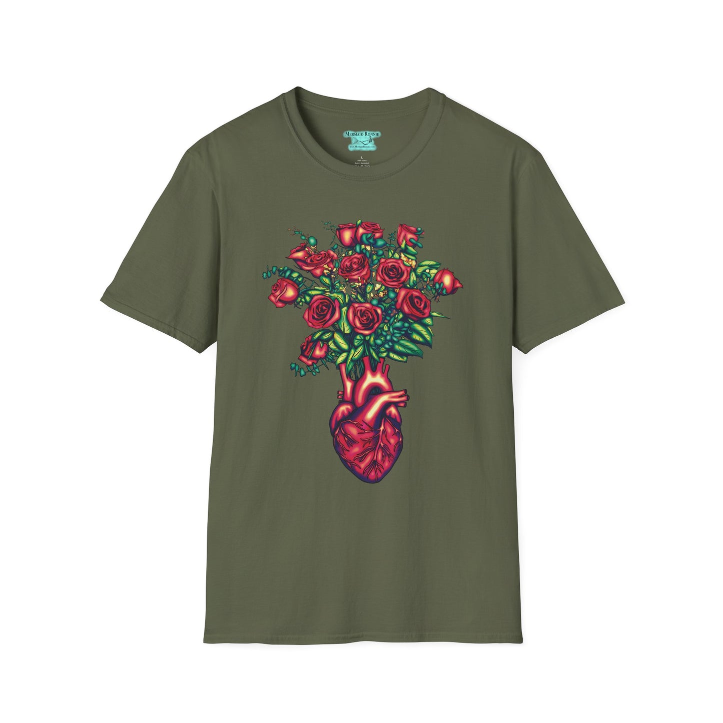 Anatomical Heart T-Shirt, Unisex Bouquet of Roses Tee, Cardiology Gift