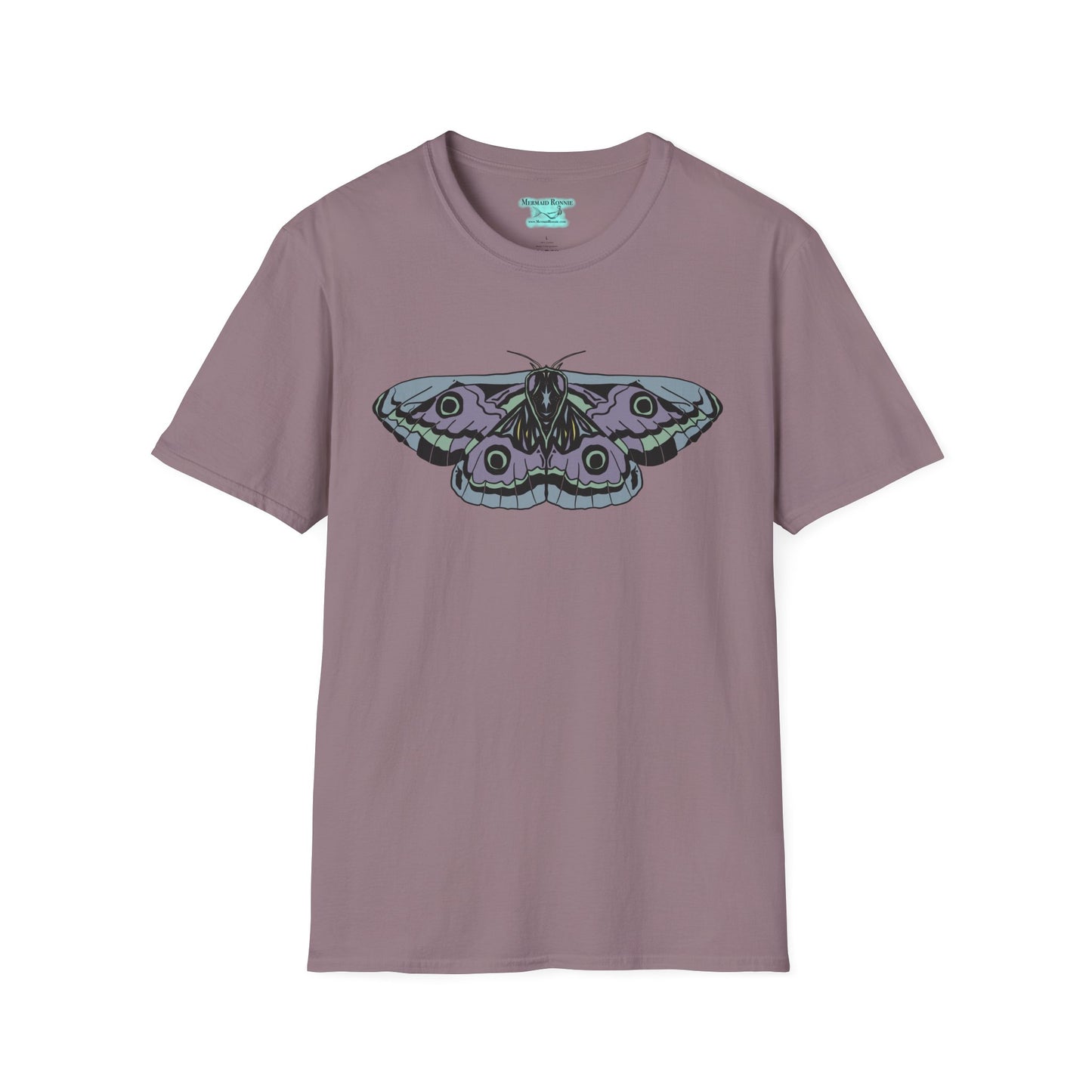 Moth Graphic T-Shirt, Purple and Blue Butterfly Tee, Unisex Insect Shirt