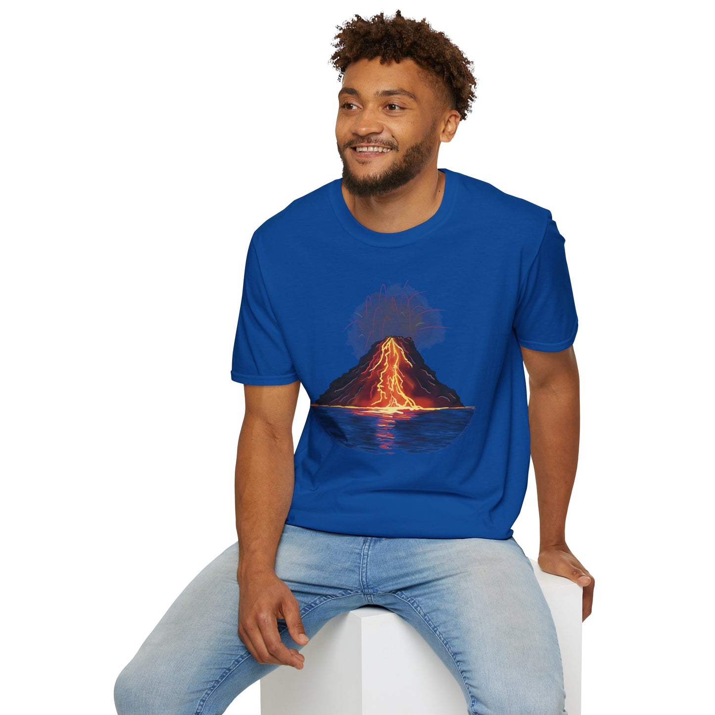 Volcano Graphic T-Shirt, Unisex Nature Tee, Volcanic Eruption