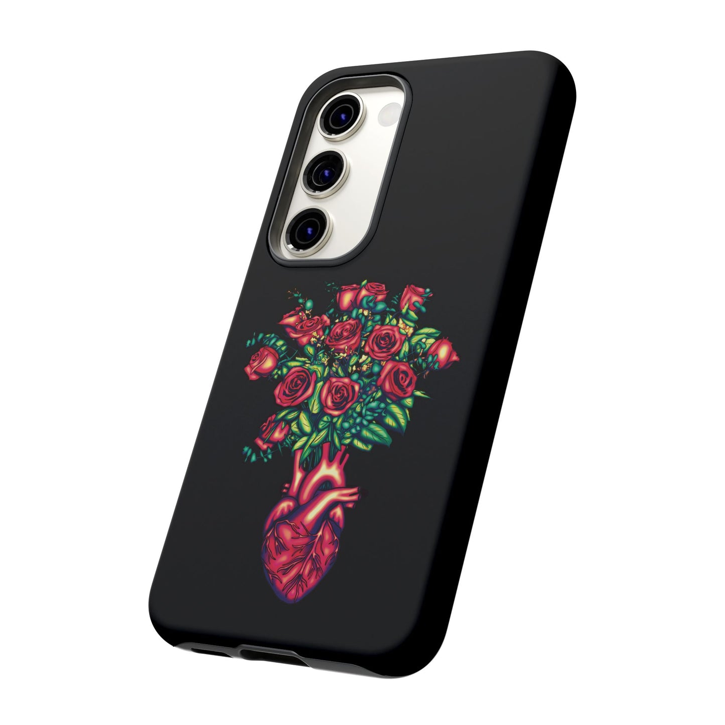 Anatomical Heart Phone Case, Cardiology Phone Case, Black Protective Case for iPhone, Google Pixel, Samsung Galaxy