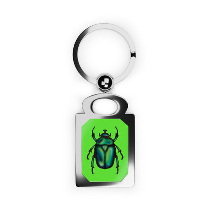 June Bug Keychain, Green Chafer Beetle Keyring, Entomology Insect Keychain, Lime Green