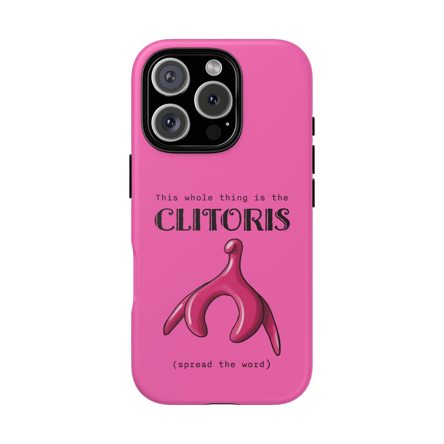 Clitoris Phone Case, Female Reproductive Anatomy Protective Cover for iPhone, Google Pixel, Samsung Galaxy, Pink
