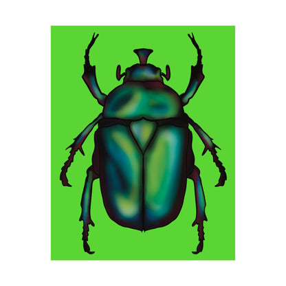 June Bug Wall Art Print, Green Chafer Beetle Poster, Green Nature Insect Decor