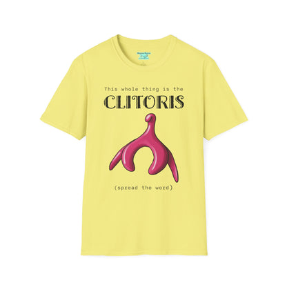 Funny Clitoris Awareness T-Shirt, Female Reproductive Health, Anatomy Humor, Black Text