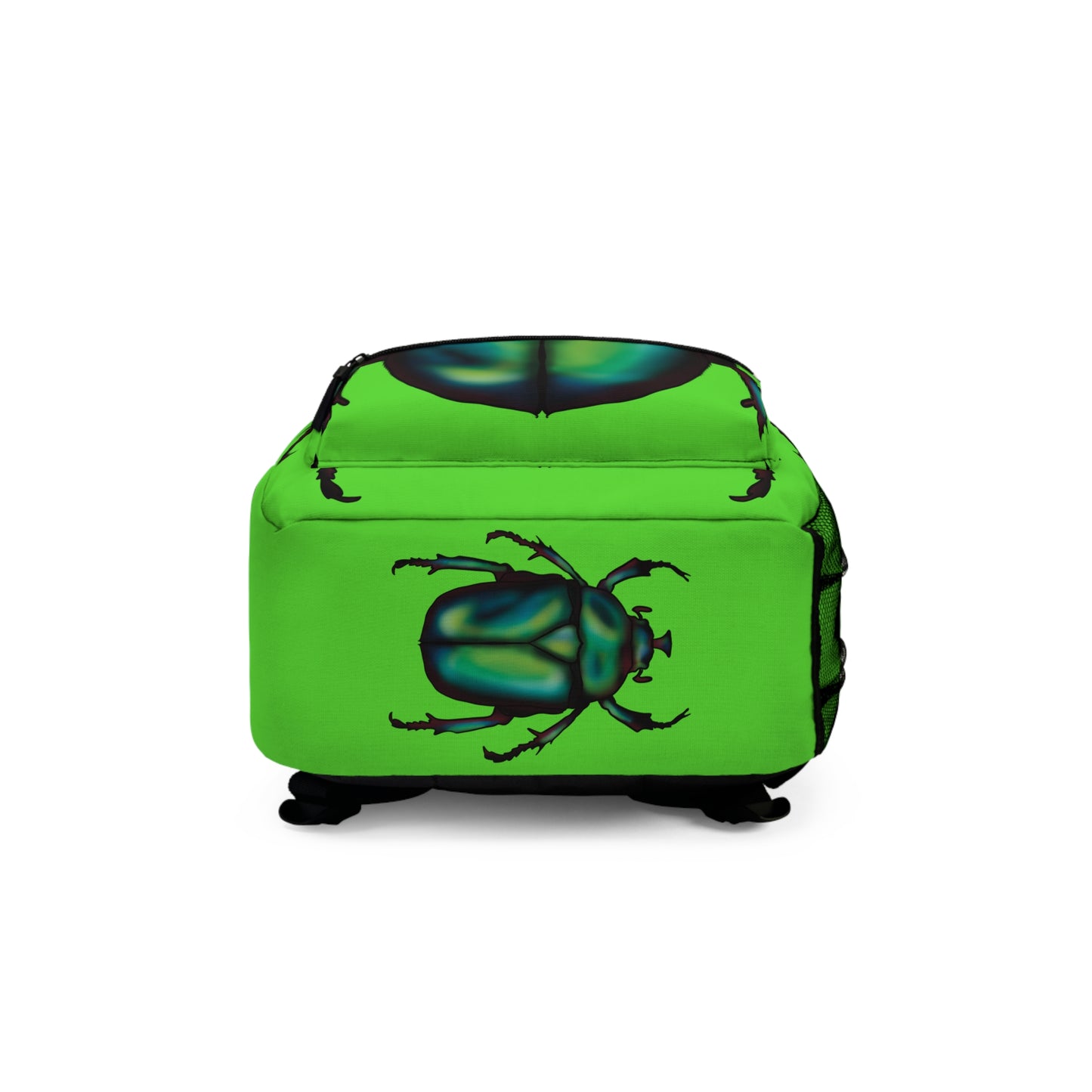 June Bug Backpack, Lime Green Canvas Backpack, Green Chafer Beetle, Insect Backpack