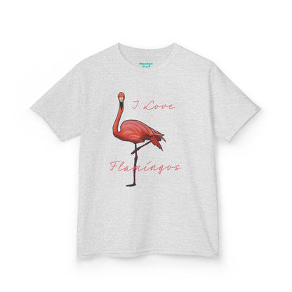 I Love Flamingos Kids T-Shirt, Animal Facts, Front and Back Print