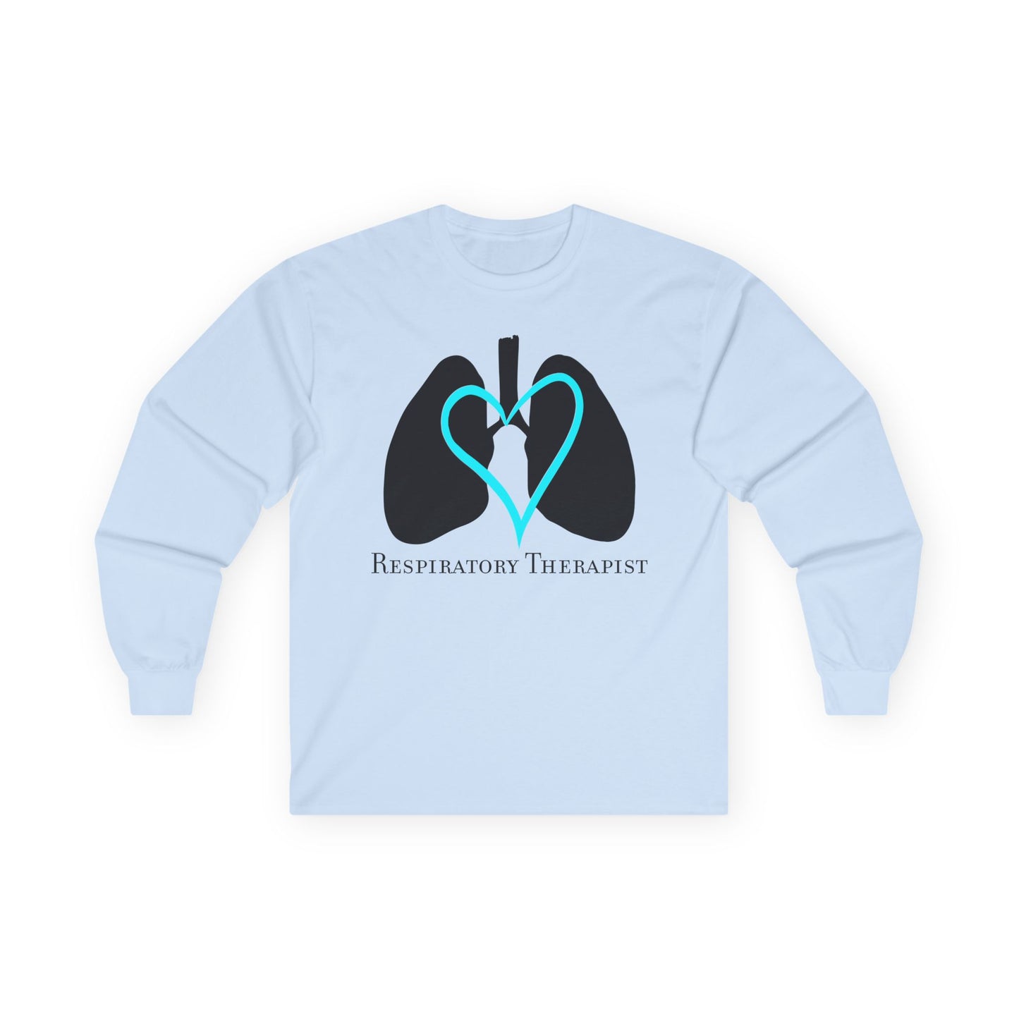 Respiratory Therapist Long Sleeve T-Shirt, Lungs and Heart Design, Unisex Tee