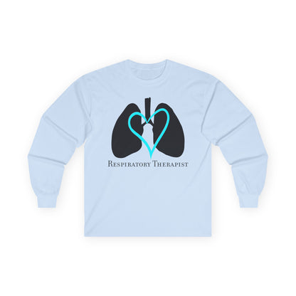 Respiratory Therapist Long Sleeve T-Shirt, Lungs and Heart Design, Unisex Tee