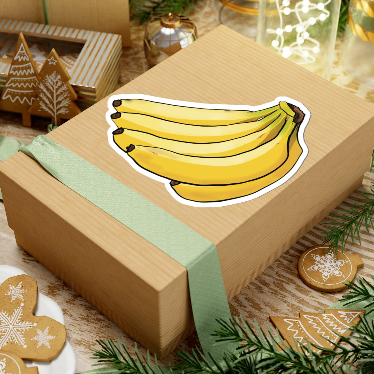 Bunch of Bananas Vinyl Decal, Banana Sticker, Tropical Fruit Sticker