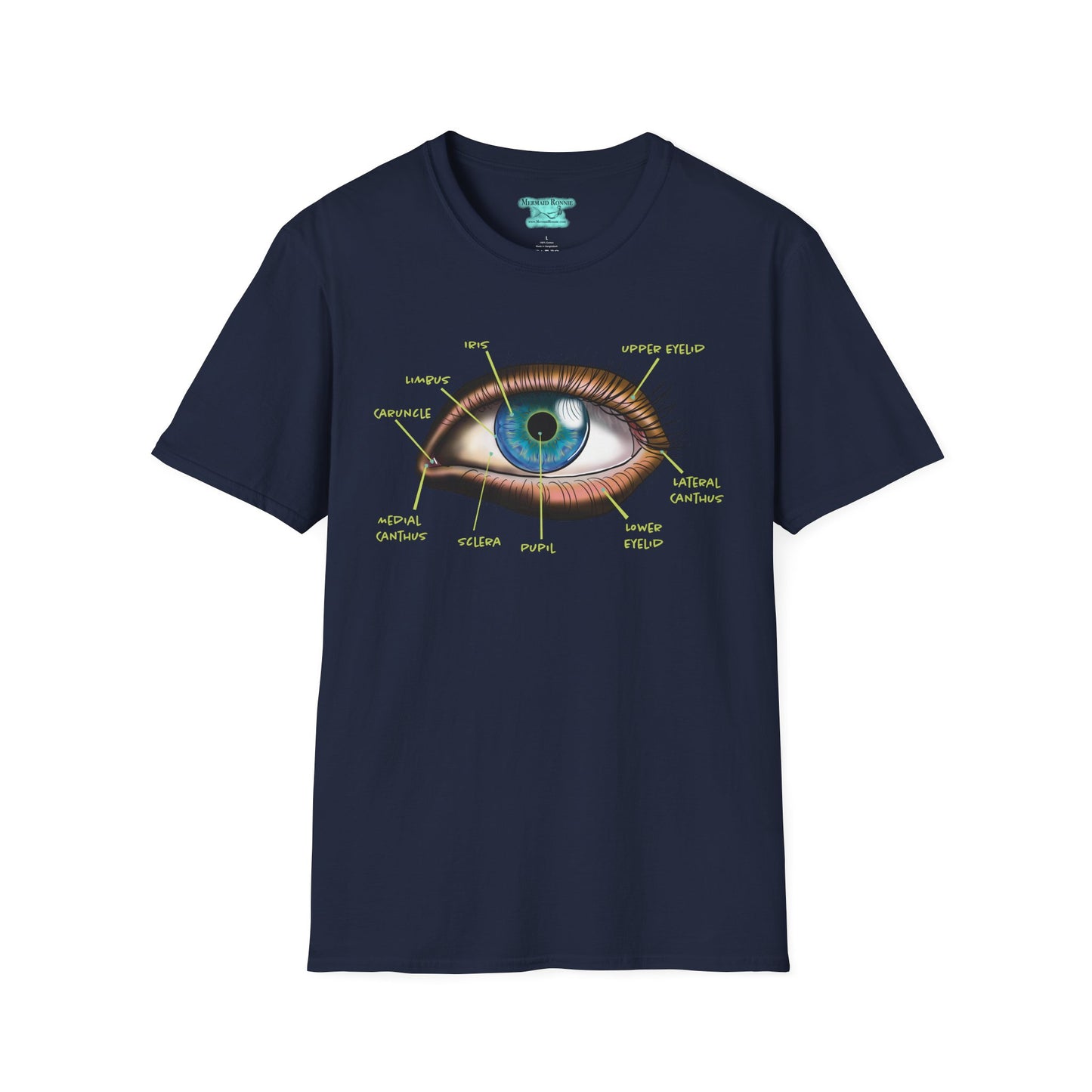 Anatomy Eye Diagram T-Shirt, Educational Medical Science Graphic Tee, Opthalmologist Gift
