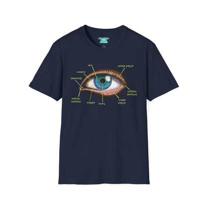 Anatomy Eye Diagram T-Shirt, Educational Medical Science Graphic Tee, Opthalmologist Gift