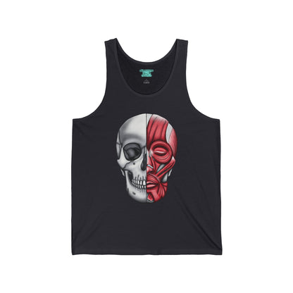 Anatomical Skull Tank Top, Facial Muscles Unisex Jersey Sleeveless Shirt