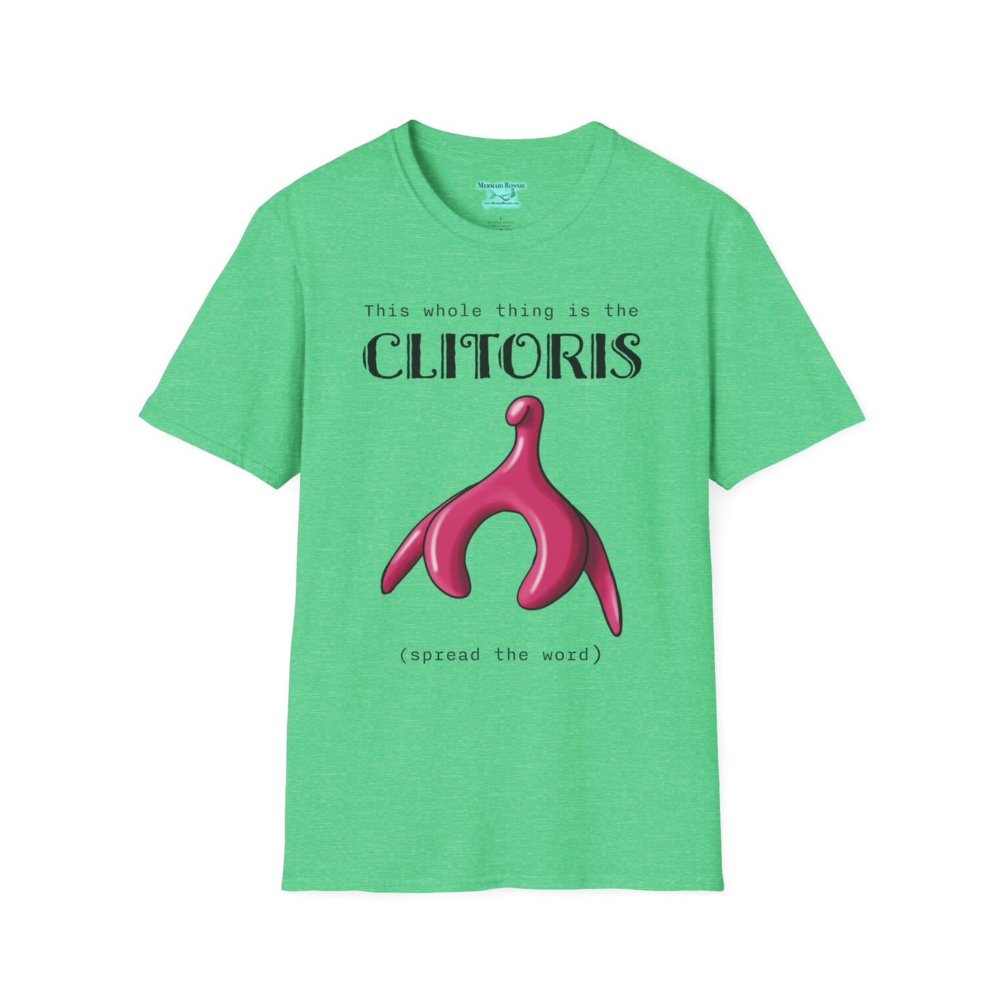 Funny Clitoris Awareness T-Shirt, Female Reproductive Health, Anatomy Humor, Black Text