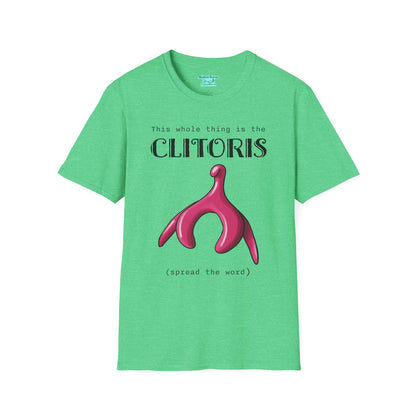 Funny Clitoris Awareness T-Shirt, Female Reproductive Health, Anatomy Humor, Black Text