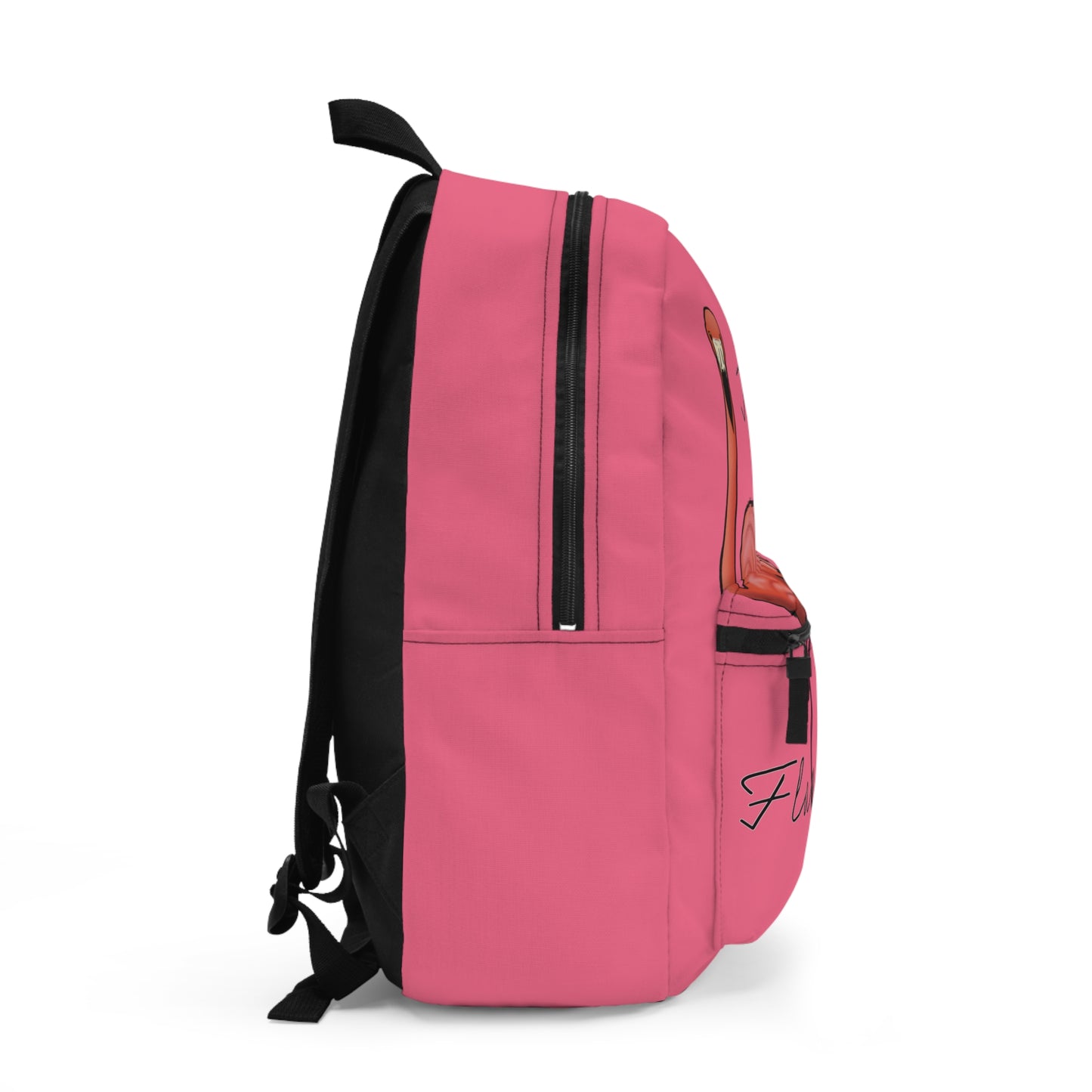 I Love Flamingos Backpack, Pink Canvas Backpack, Pink Flamingo Book Bag