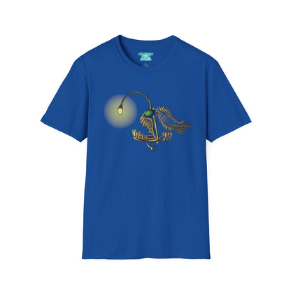 Angler Fish T-Shirt, Fish Skeleton Graphic Tee, Deep Sea Creature