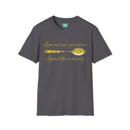 Inspiring Chronic Illness T-Shirt, Spoons Are Precious Spend Them Wisely, Unisex Short Sleeve Tee