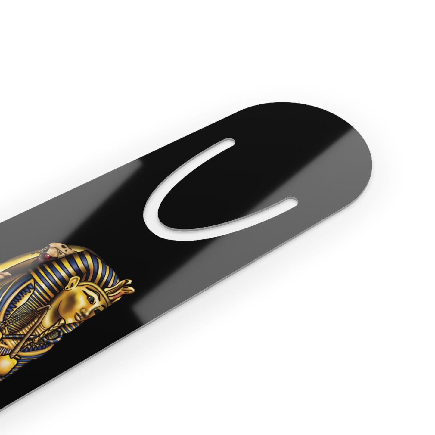 Mummy in Egyptian Sarcophagus Bookmark, Black Aluminum Page Marker, Gothic Horror Movie Monster