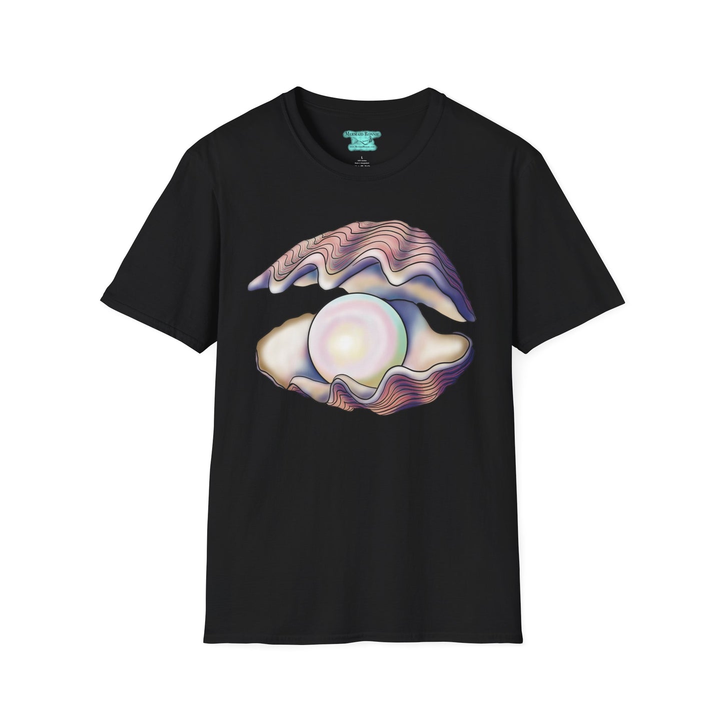 Pearl Oyster Graphic T-Shirt, Unisex Pastel Marine-Inspired Shirt, 30th Anniversary Gift