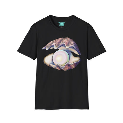 Pearl Oyster Graphic T-Shirt, Unisex Pastel Marine-Inspired Shirt, 30th Anniversary Gift