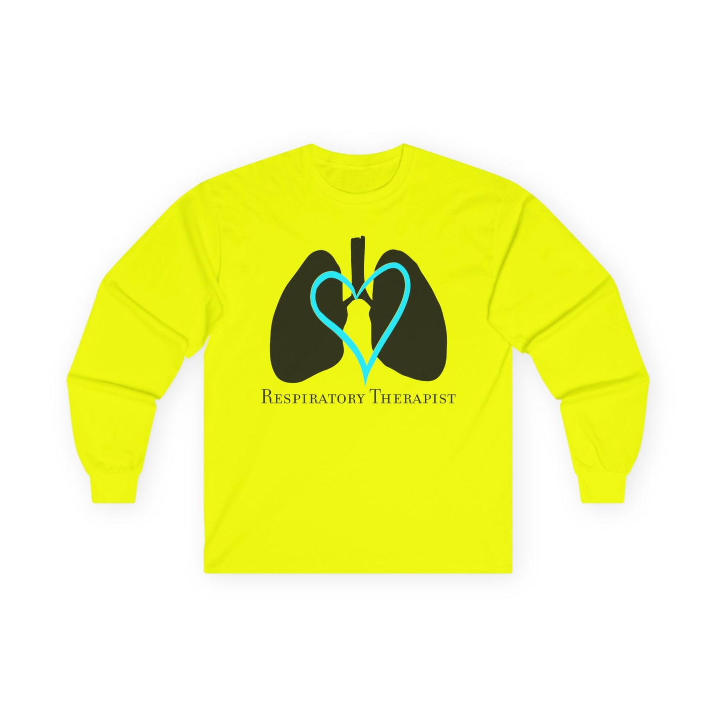 Respiratory Therapist Long Sleeve T-Shirt, Lungs and Heart Design, Unisex Tee