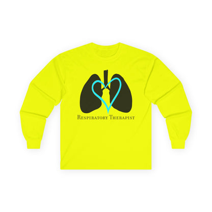 Respiratory Therapist Long Sleeve T-Shirt, Lungs and Heart Design, Unisex Tee