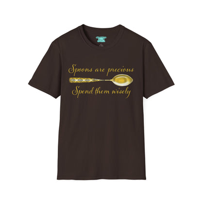 Inspiring Chronic Illness T-Shirt, Spoons Are Precious Spend Them Wisely, Unisex Short Sleeve Tee