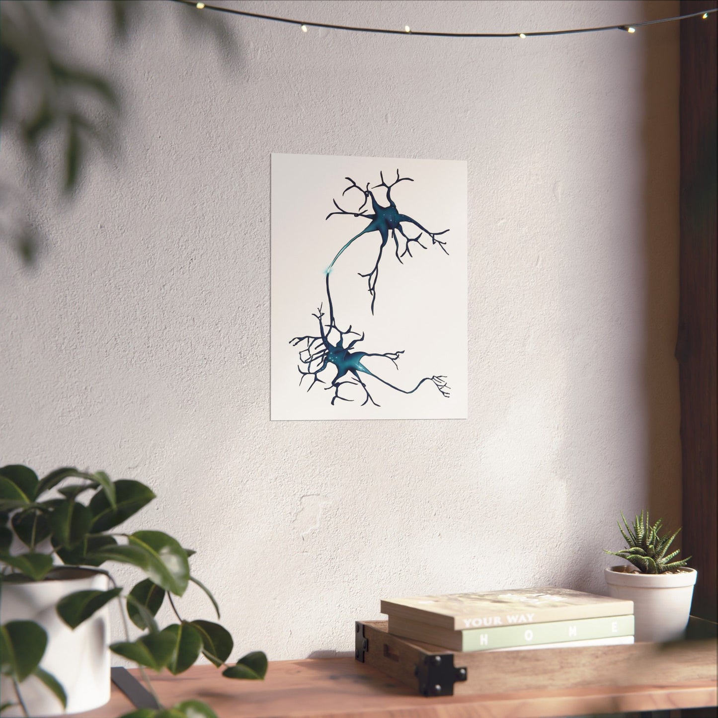 Neuron Wall Poster, Nervous System Anatomical Art Print, Neural Network Poster, Medical Illustration