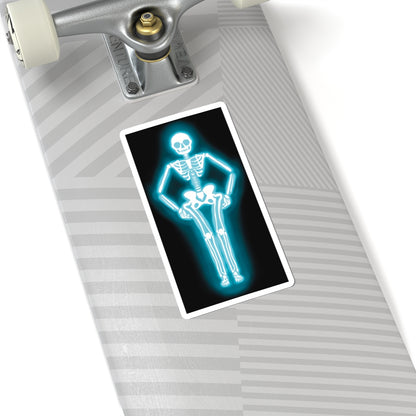 Skeleton Neon Sign Sticker, Glowing Skeleton Design, Skeleton Vinyl Decal