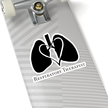 Respiratory Therapist Vinyl Sticker, Black and White Lungs and Heart Design, Medical Professional Decal