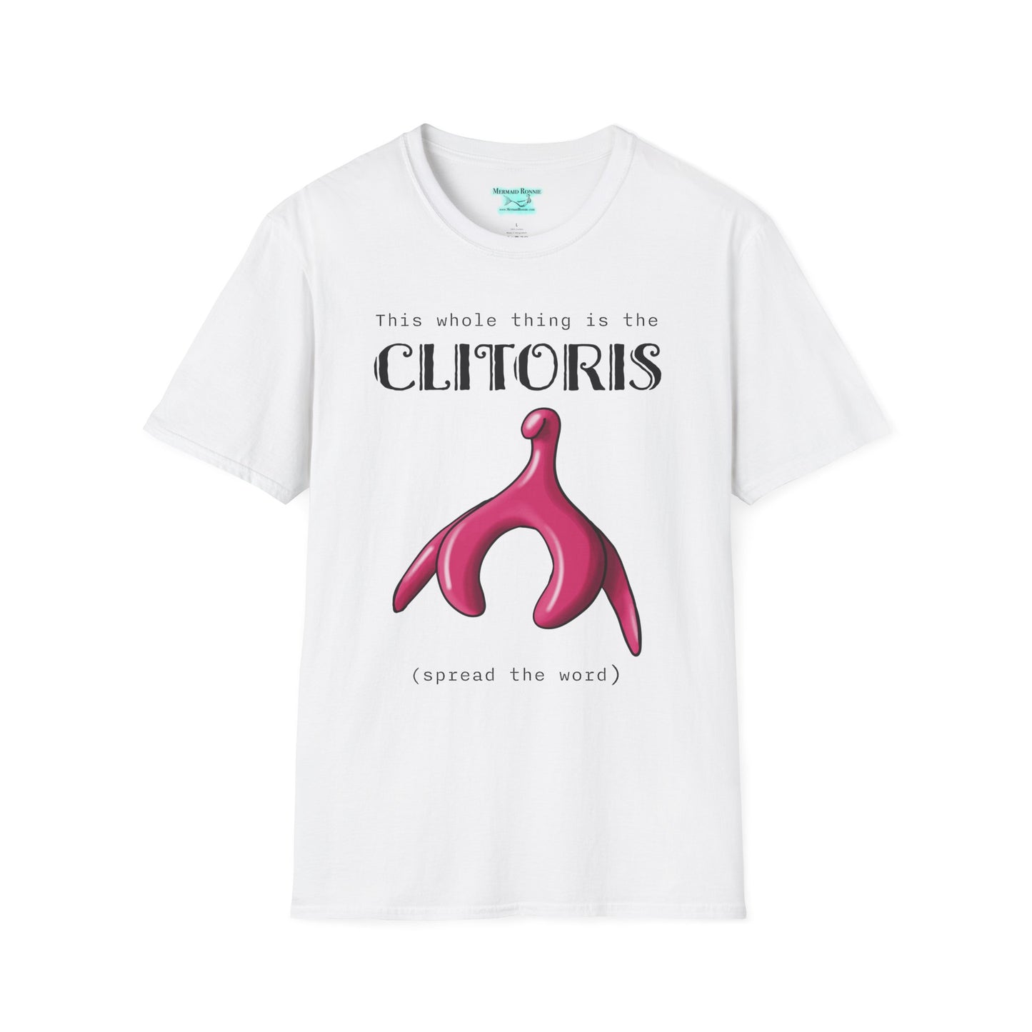 Funny Clitoris Awareness T-Shirt, Female Reproductive Health, Anatomy Humor, Black Text