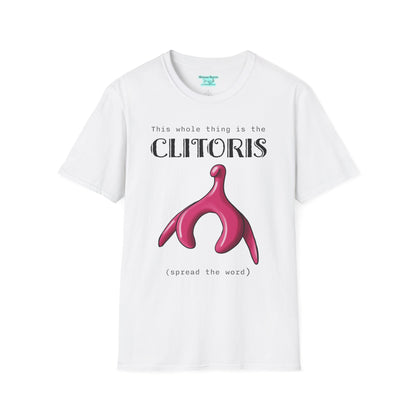 Funny Clitoris Awareness T-Shirt, Female Reproductive Health, Anatomy Humor, Black Text