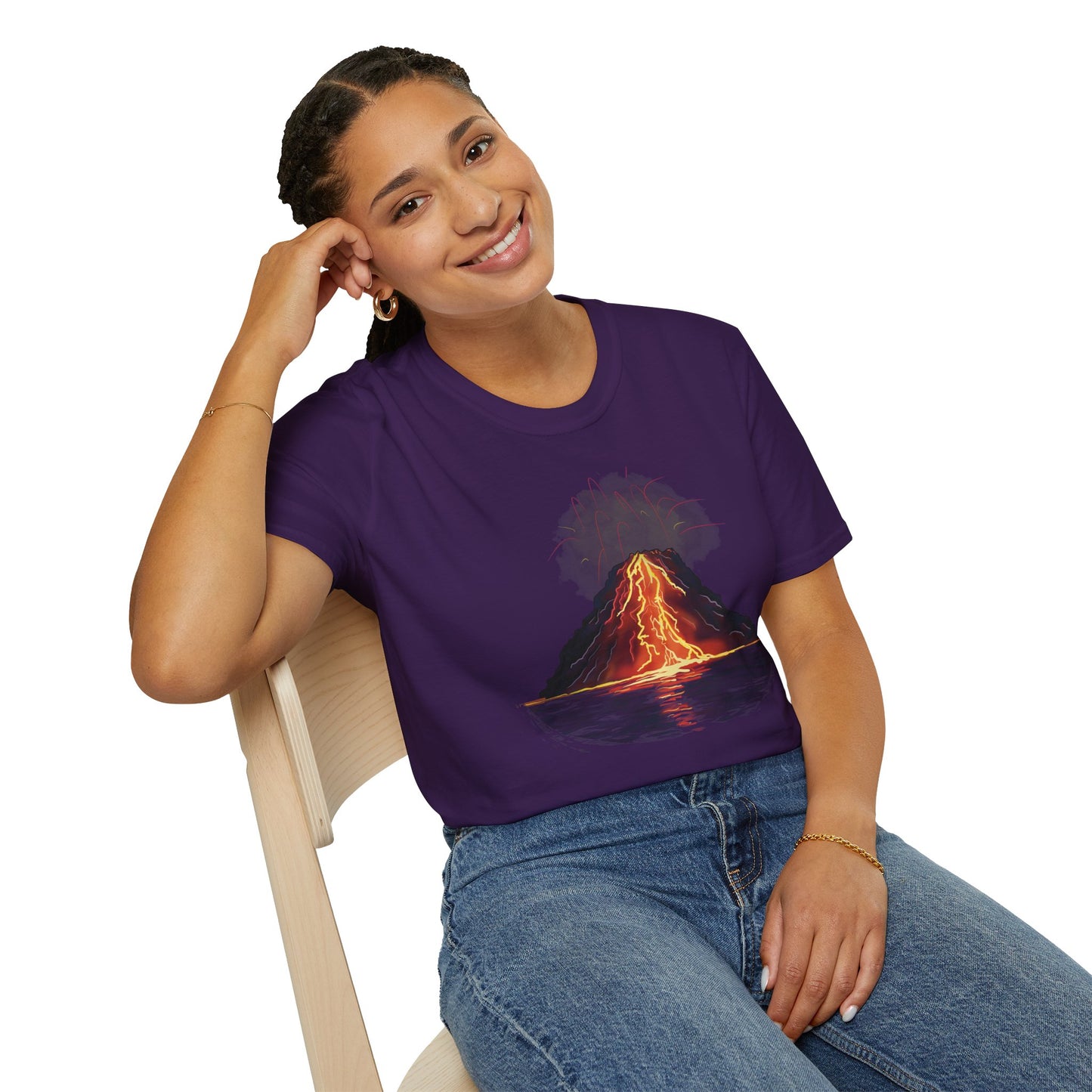 Volcano Graphic T-Shirt, Unisex Nature Tee, Volcanic Eruption