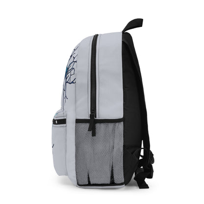 Neuron Backpack, Grey Canvas Backpack with Neuron Synapse Design, Neuroscience Backpack