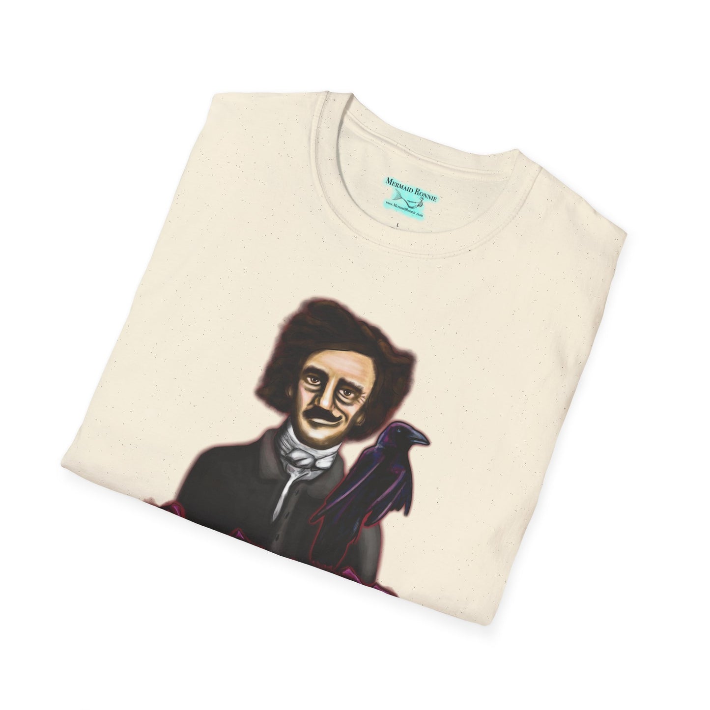 Edgar Allan Poe T-Shirt, Unisex Gothic Literary Tee, Raven and Roses