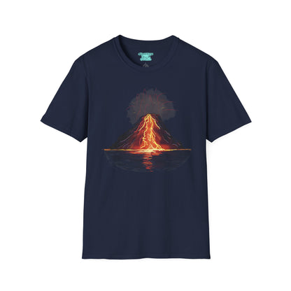 Volcano Graphic T-Shirt, Unisex Nature Tee, Volcanic Eruption