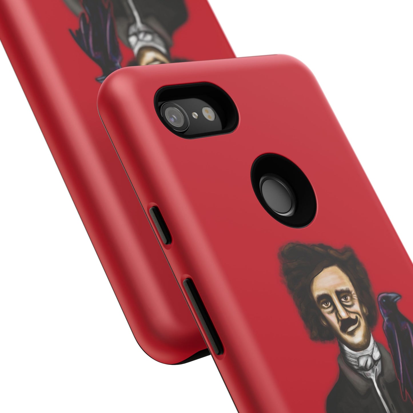 Edgar Allan Poe Phone Case, Red Gothic Literature Phone Case for iPhone, Google Pixel, and Samsung Galaxy