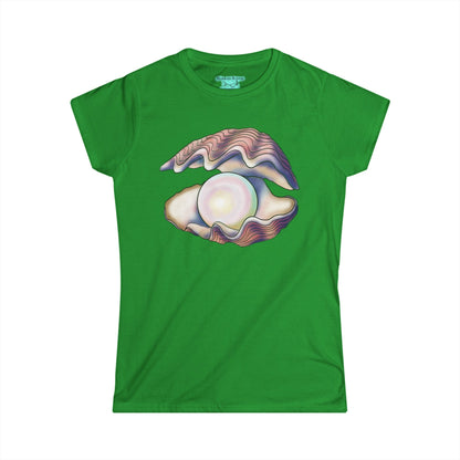 Pearl in Oyster Graphic T-Shirt, Women's Tee, Iridescent Shell Design
