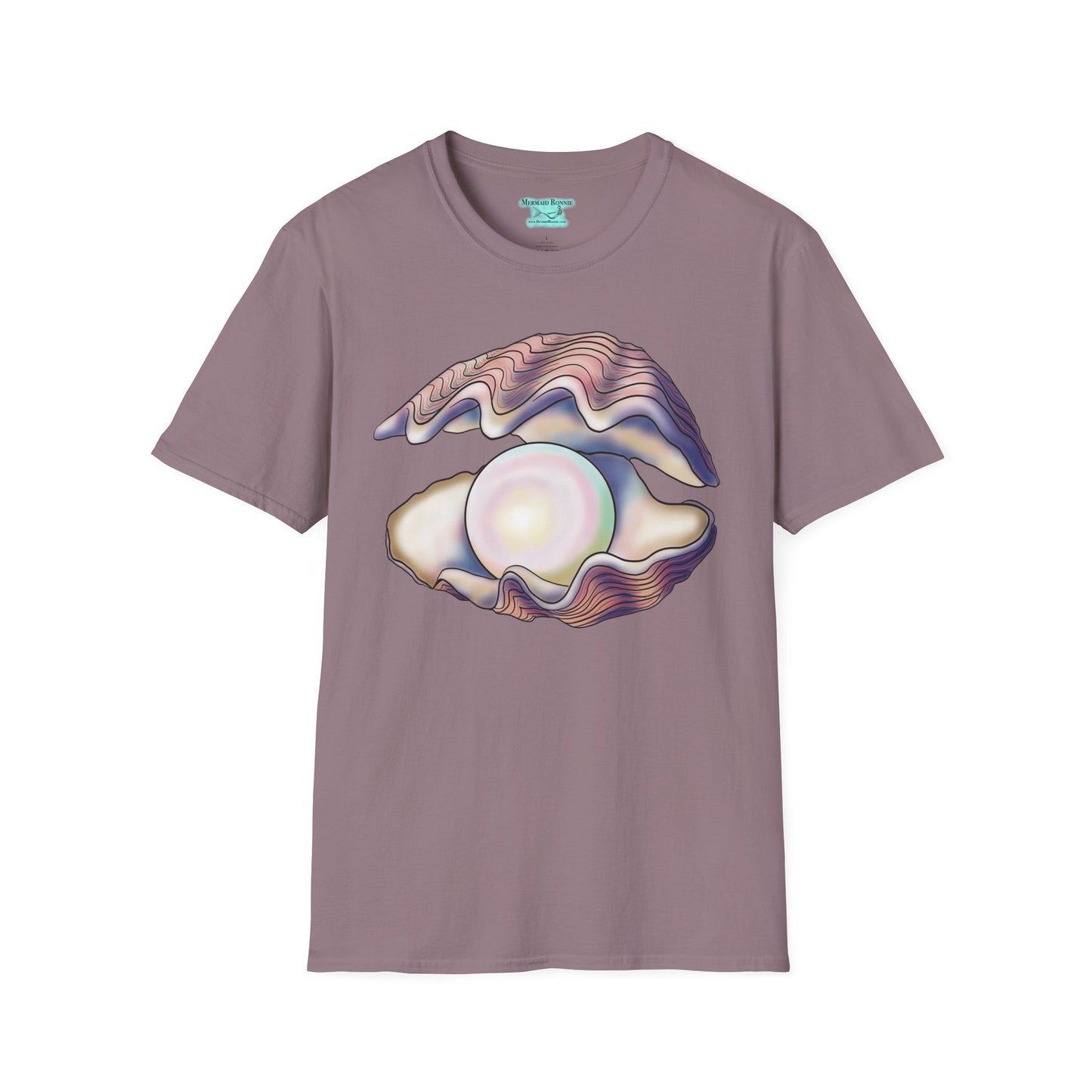 Pearl Oyster Graphic T-Shirt, Unisex Pastel Marine-Inspired Shirt, 30th Anniversary Gift