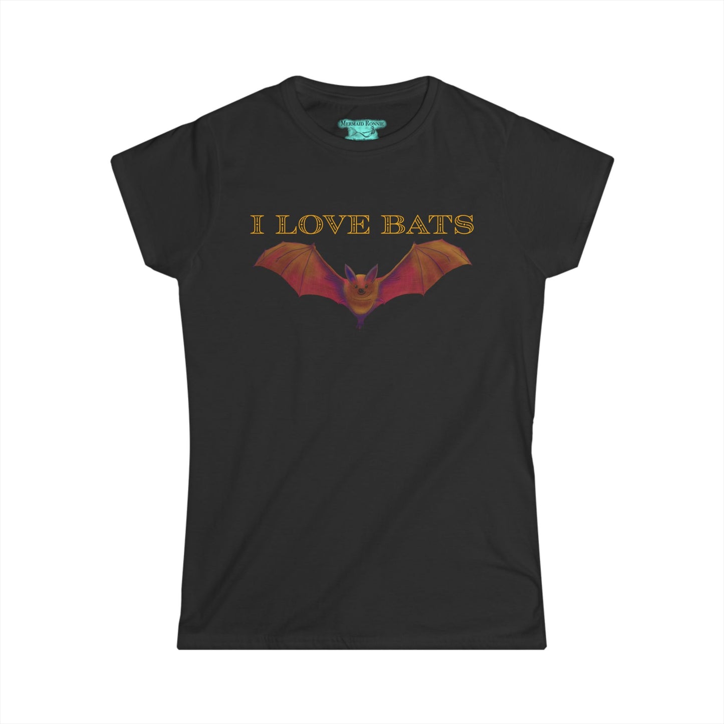 I Love Bats Women's T-Shirt, Bat Conservation Tee with Educational Bat Facts