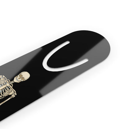 Gothic Skeleton Bookmark, Anatomical Illustration, Healthcare Professional Gift, Black Aluminum Page Marker