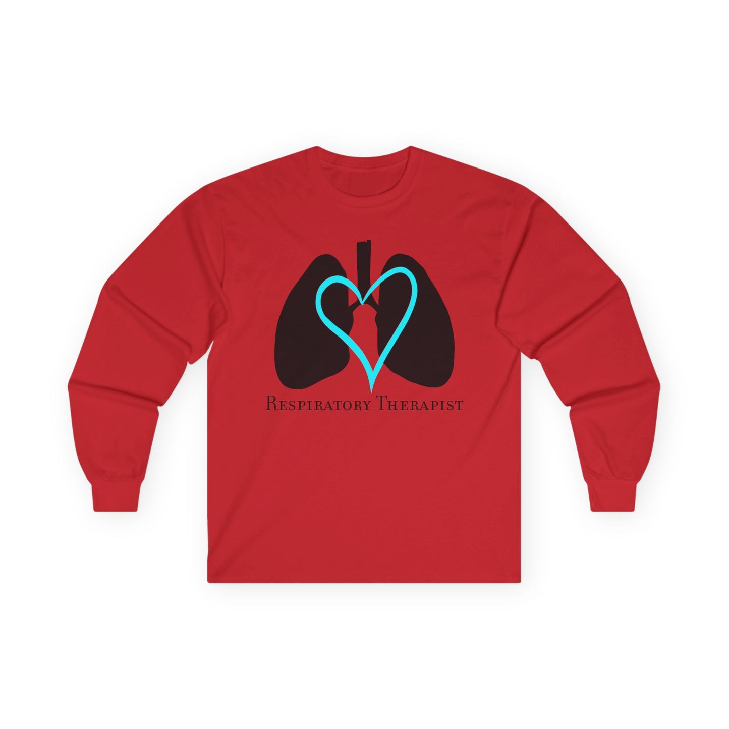 Respiratory Therapist Long Sleeve T-Shirt, Lungs and Heart Design, Unisex Tee