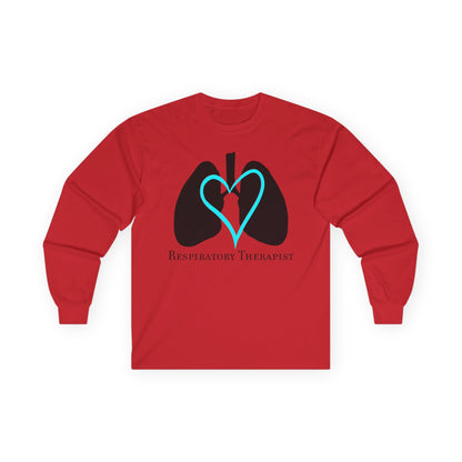 Respiratory Therapist Long Sleeve T-Shirt, Lungs and Heart Design, Unisex Tee