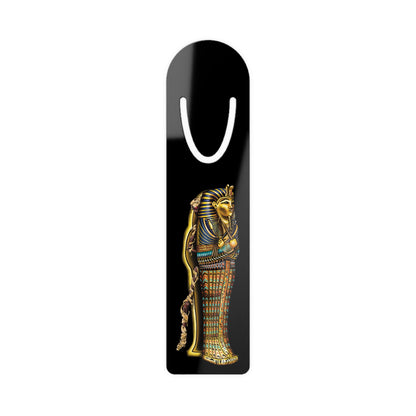 Mummy in Egyptian Sarcophagus Bookmark, Black Aluminum Page Marker, Gothic Horror Movie Monster