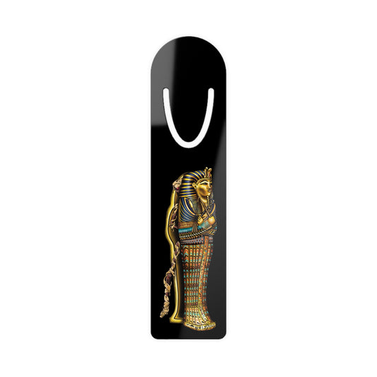 Mummy in Egyptian Sarcophagus Bookmark, Black Aluminum Page Marker, Gothic Horror Movie Monster