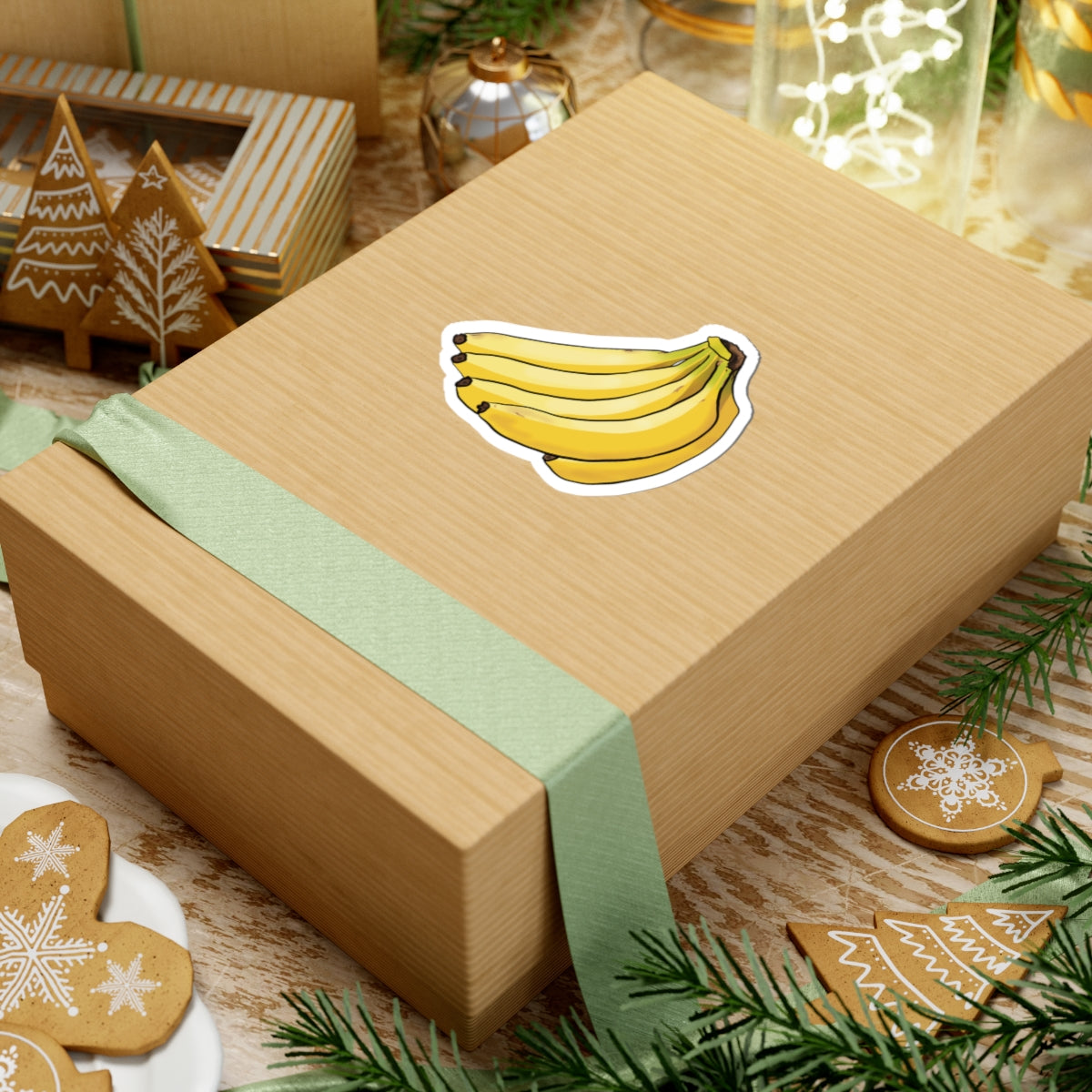 Bunch of Bananas Vinyl Decal, Banana Sticker, Tropical Fruit Sticker