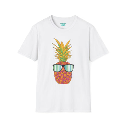 Pineapple Graphic T-Shirt, Tropical Fruit with Sunglasses Tee, Unisex vacation shirt