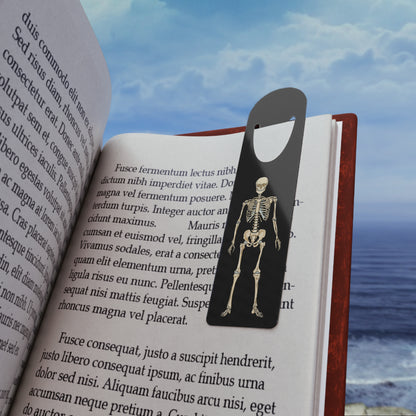 Gothic Skeleton Bookmark, Anatomical Illustration, Healthcare Professional Gift, Black Aluminum Page Marker